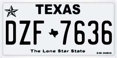 TX license plate DZF7636