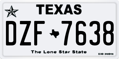 TX license plate DZF7638