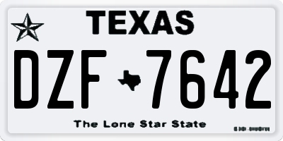TX license plate DZF7642