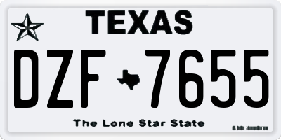 TX license plate DZF7655