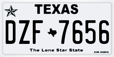 TX license plate DZF7656