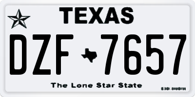 TX license plate DZF7657
