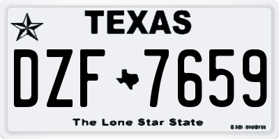 TX license plate DZF7659