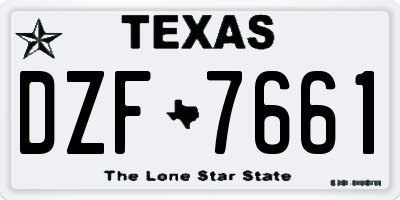 TX license plate DZF7661