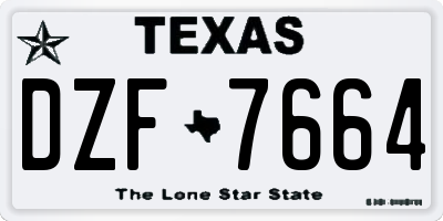 TX license plate DZF7664