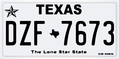 TX license plate DZF7673