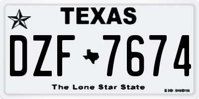 TX license plate DZF7674