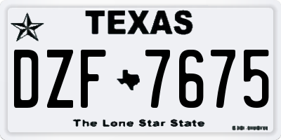 TX license plate DZF7675