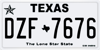 TX license plate DZF7676