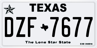TX license plate DZF7677