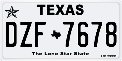 TX license plate DZF7678