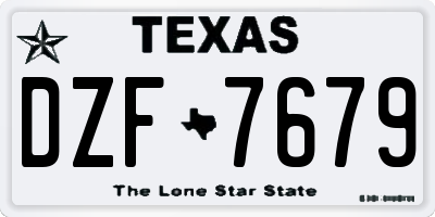 TX license plate DZF7679