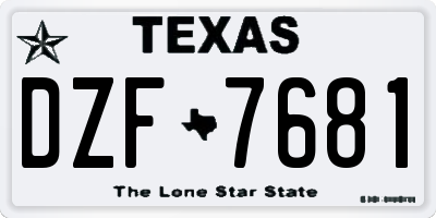 TX license plate DZF7681