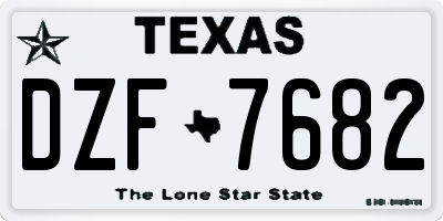 TX license plate DZF7682