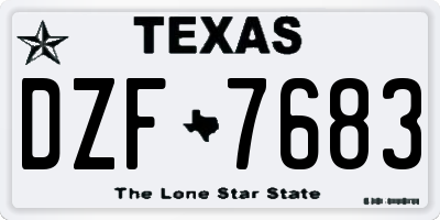 TX license plate DZF7683