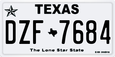 TX license plate DZF7684