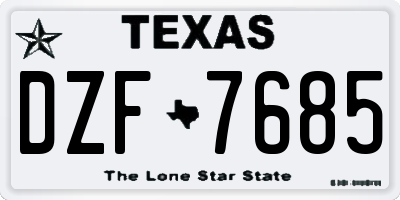 TX license plate DZF7685