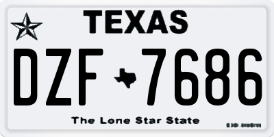 TX license plate DZF7686