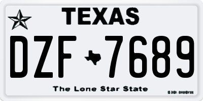 TX license plate DZF7689