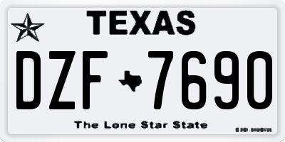 TX license plate DZF7690