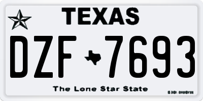 TX license plate DZF7693