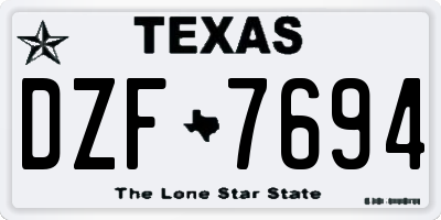 TX license plate DZF7694