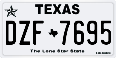 TX license plate DZF7695