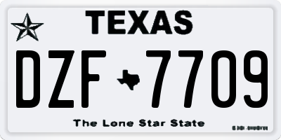TX license plate DZF7709