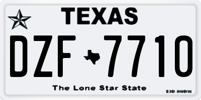 TX license plate DZF7710