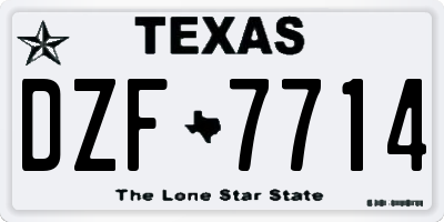 TX license plate DZF7714