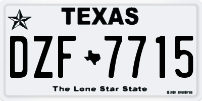 TX license plate DZF7715