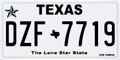 TX license plate DZF7719