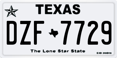 TX license plate DZF7729