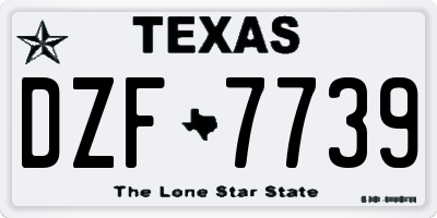 TX license plate DZF7739