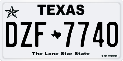 TX license plate DZF7740