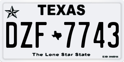 TX license plate DZF7743