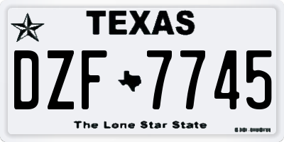 TX license plate DZF7745