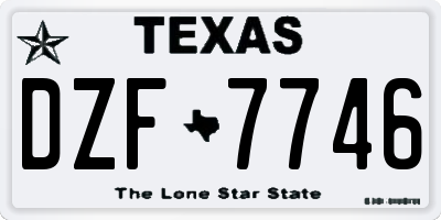 TX license plate DZF7746