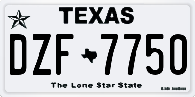 TX license plate DZF7750