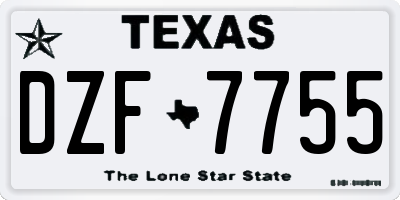 TX license plate DZF7755