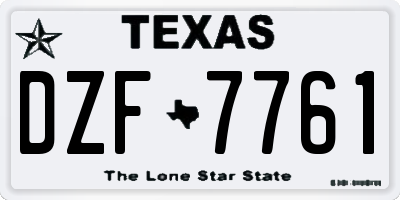 TX license plate DZF7761