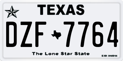TX license plate DZF7764