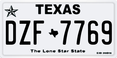 TX license plate DZF7769