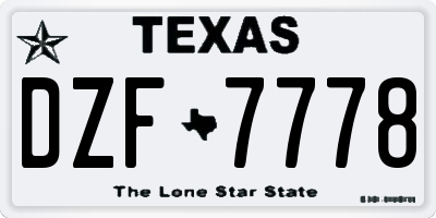 TX license plate DZF7778