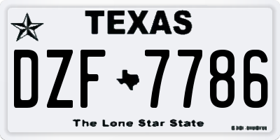 TX license plate DZF7786