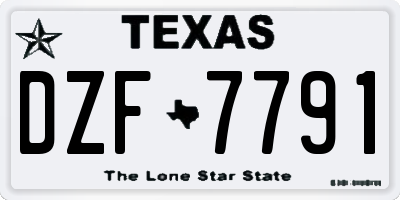 TX license plate DZF7791