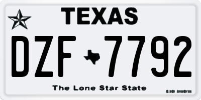 TX license plate DZF7792