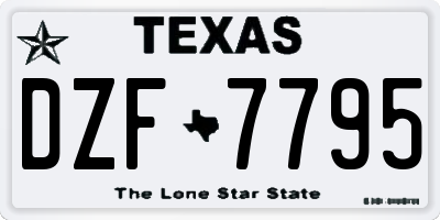 TX license plate DZF7795