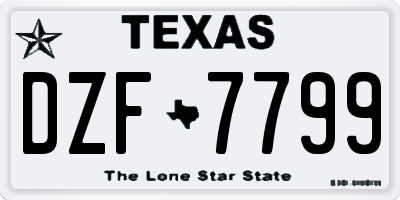 TX license plate DZF7799