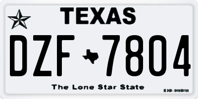 TX license plate DZF7804